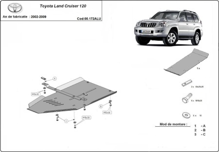 Scut cutie de viteză din aluminiu Toyota Land Cruiser J120 2002 - 2009 - Img 3