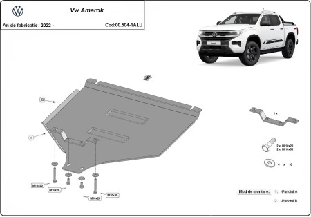 Scut cutie de viteză din aluminiu Volkswagen Amarok 2022 - 2026 - Img 3