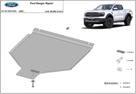 Scut cutie de viteza Ford Ranger Raptor - Aluminium 2023 - 2026 - Img 2