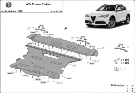 Scut motor Alfa Romeo Stelvio 2016 - 2026 - Img 3