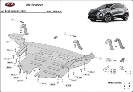 Scut motor din aluminiu Kia Sportage 2019 - 2021 - Img 3