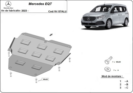 Scut motor din aluminiu Mercedes EQT 2023 - 2026 - Img 3