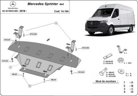 Scut motor Mercedes Sprinter 4x4 2018 - 2023 - Img 3