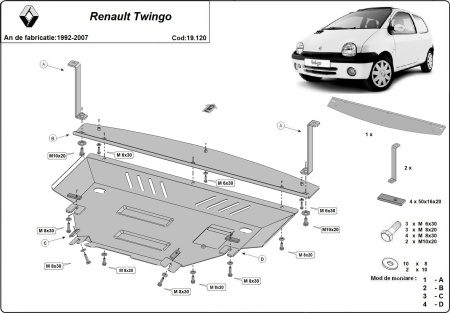 Scut motor Renault Twingo 1992 - 2007 - Img 3