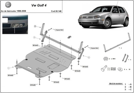 Scut Motor Volkswagen Golf 4 1998 - 2006 - Img 3