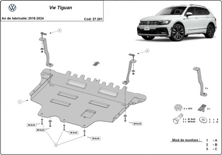 Scut Motor Volkswagen Tiguan dupa 2016 2016 - 2024 - Img 3
