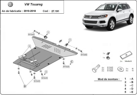 Scut motor VW Touareg 2010 - 2018 - Img 3