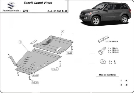 Set de scuturi din aluminiu Suzuki Grand Vitara 2005 - 2019 - Img 4