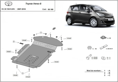 Scut antifurt catalizator pentru Toyota Verso-S 2007 - 2018 - Img 3