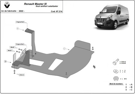 Scut antifurt catalizator Renault Master 3 2022 - 2026 - Img 3