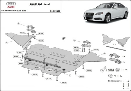 Scut motor Audi A4 B8 - diesel 2008 - 2014 - Img 3