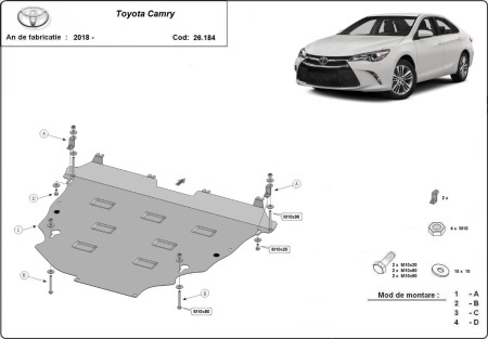 Scut motor din aluminiu Toyota Camry 2018 - 2026 - Img 3