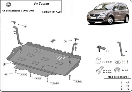 Scut motor din aluminiu Volkswagen Touran 2003 - 2015 - Img 3