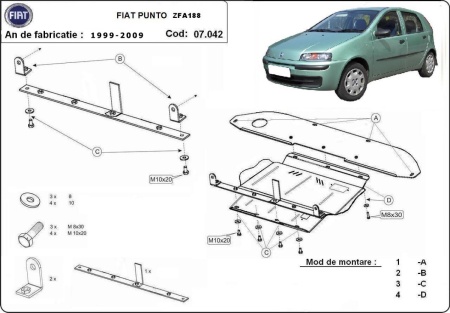 Scut motor Fiat Punto 1999 - 2009 - Img 3