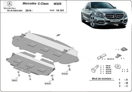Scut motor Mercedes C-Class W205 2014 - 2021 - Img 3