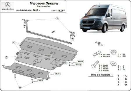Scut motor Mercedes Sprinter-Tracțiune față 2018 - 2026 - Img 3