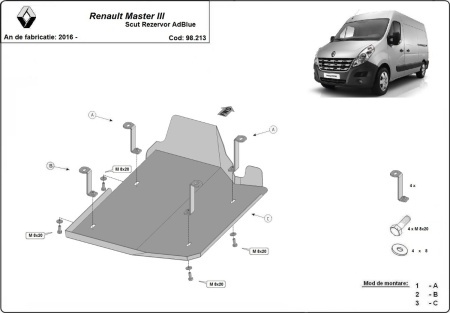 Scut rezervor AdBlue Renault Master 3 - Model 1 2016 - 2024 - Img 3