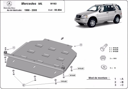 Scut cutie de viteză si reductor Mercedes ML W163 1998 - 2005 - Img 3
