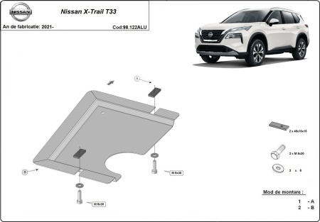 Scut diferențial din aluminiu Nissan X-Trail T33 2021 - 2026 - Img 3