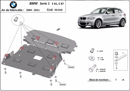 Scut motor BMW Seria 1 E81;E87 2004 - 2011 - Img 3