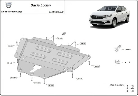 Scut motor din aluminiu Dacia Logan 2021 - 2026 - Img 3