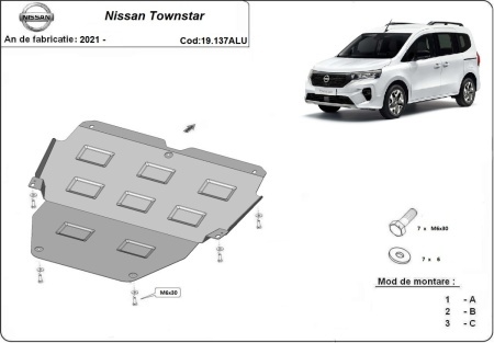 Scut motor din aluminiu Nissan Townstar 2021 - 2026 - Img 3