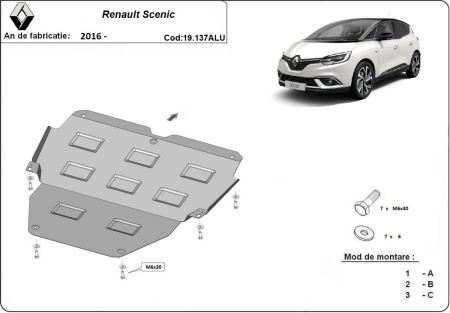 Scut motor din aluminiu Renault Scenic IV 2016 - 2026 - Img 3