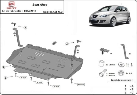 Scut motor din aluminiu Seat Altea 2004 - 2015 - Img 3