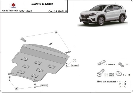 Scut motor din aluminiu Suzuki SX4 S-Cross 2021 - 2023 - Img 3