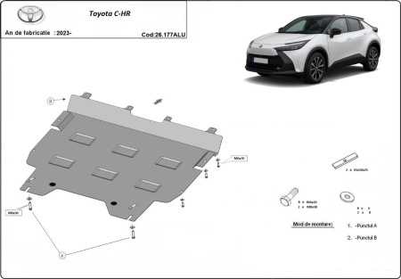 Scut motor din aluminiu Toyota C-HR 2023 - 2026 - Img 3