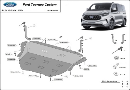 Scut motor galvanizat Ford Tourneo Custom 2023 - 2026 - Img 3