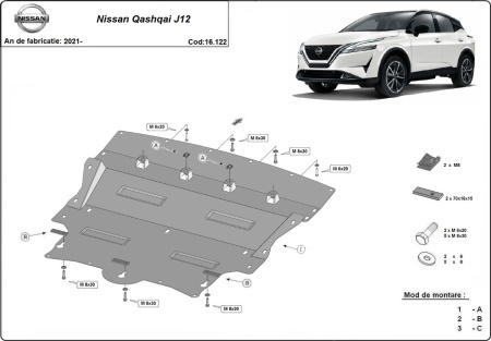 Scut Motor Metalic Nissan Qashqai J12 2021 - 2026 - Img 3