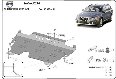 Scut motor și cutie de viteză din aluminiu Volvo XC70 2007 - 2016 - Img 3