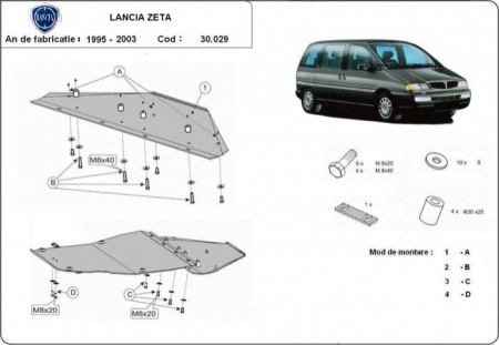 Scut motor și cutie de viteză Lancia Zeta 1995 - 2003 - Img 3