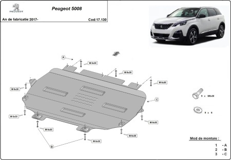 Scut motor și cutie de viteză Peugeot 5008 2017 - 2026 - Img 3