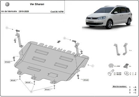 Scut motor Volkswagen Sharan - cu Webasto 2010 - 2022 - Img 2