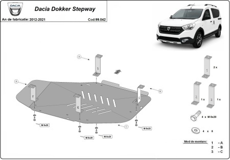 Scut rezervor Dacia Dokker Stepway 2012 - 2020 - Img 3