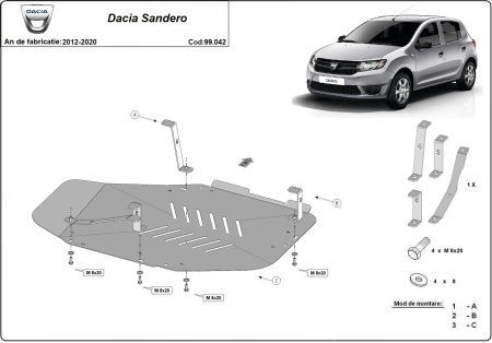 Scut rezervor Dacia Sandero 2012 - 2020 - Img 3