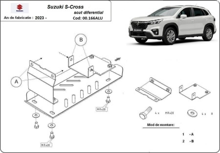 Set de scuturi din aluminiu Suzuki S-Cross 2023 - 2026 - Img 4