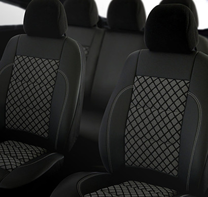 Set huse scaune piele si textil Exclusiv Leather negre - Img 2