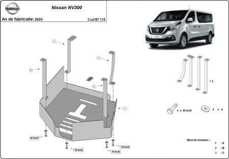 Scut antifurt catalizator pentru Nissan NV300 2022 - 2026 - Img 3