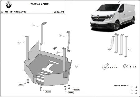 Scut antifurt catalizator pentru Renault Trafic 2022 - 2026 - Img 3