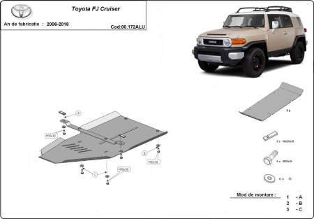 Scut cutie de viteză din aluminiu Toyota Fj Cruiser 2006 - 2018 - Img 3