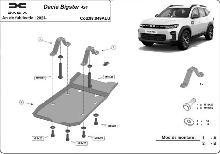 Scut diferențial din aluminiu Dacia Bigster 4x4 2025 - 2026 - Img 3