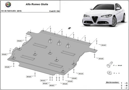Scut motor Alfa Romeo Giulia 2015 - 2026 - Img 3