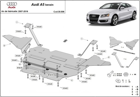 Scut motor Audi A5 - benzină 2008 - 2016 - Img 3
