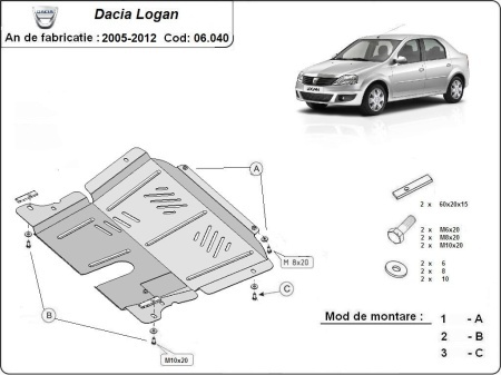 Scut motor Dacia Logan 1 2005 - 2012 - Img 3