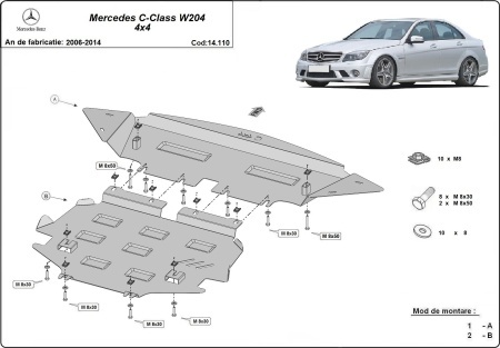 Scut motor Mercedes C-Class W204 4x4 2006 - 2014 - Img 3