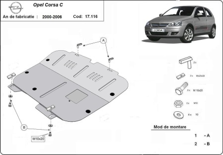 Scut motor Opel Corsa C 2000 - 2006 - Img 3