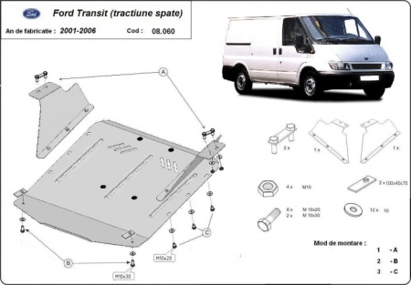 Scut motor și cutie de viteză Ford Transit - tracțiunea spate 2001 - 2006 - Img 3